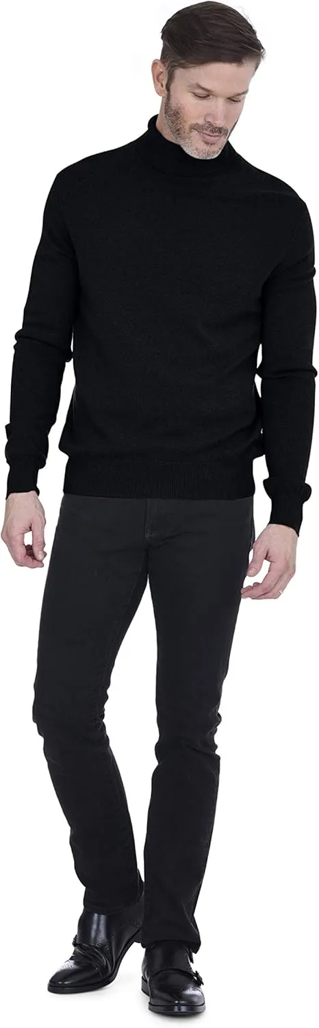 Cashmeren Men's Basic Turtleneck Sweater 100% Pure Cashmere Long Sleeve Roll Neck Pullover