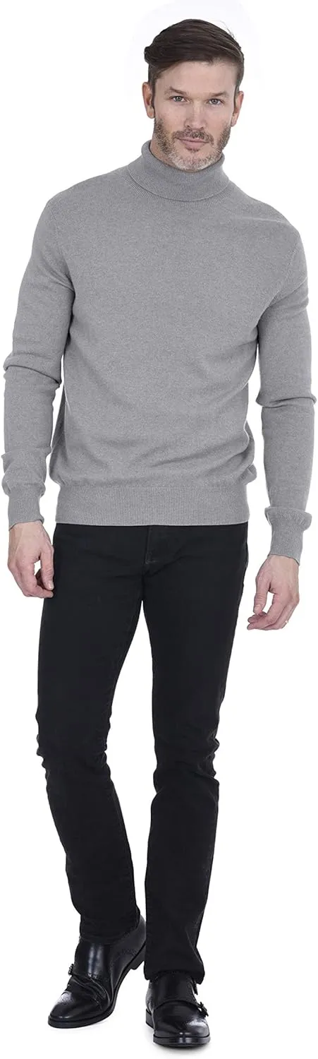 Cashmeren Men's Basic Turtleneck Sweater 100% Pure Cashmere Long Sleeve Roll Neck Pullover