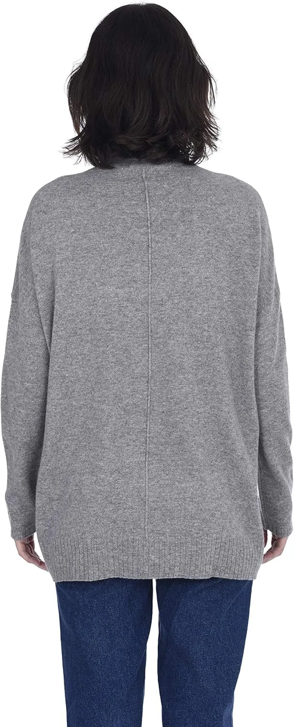 Cashmeren Women’s Oversized Turtleneck Sweater with Side Slits 100% Pure Cashmere Long Sleeve Roll Neck Pullover