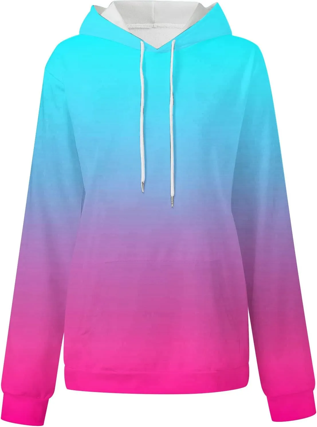 Ceboyel Womens Neon Print Oversized Sweatshirt Drawstring Pullover Sweatshirt Trendy Sweater Tops Fall Fashion Clothes 2023