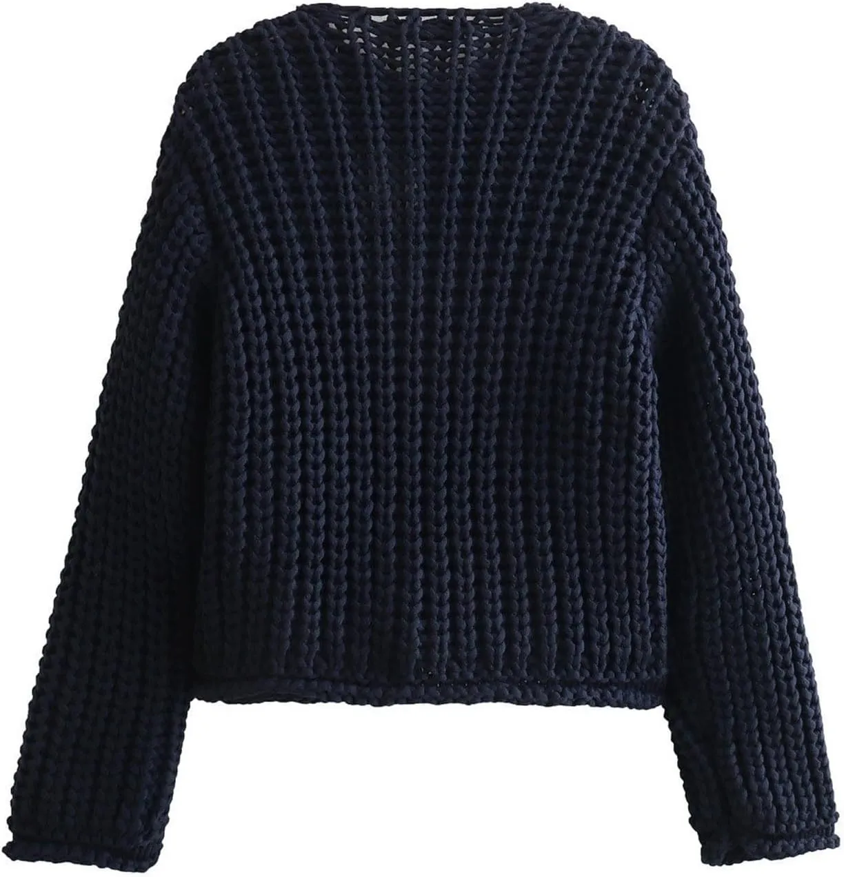 Chunky Cardigan Sweaters for Women Knit Open Front Sweater Long Sleeve Button Loose Short Cardigans Fall Outfits