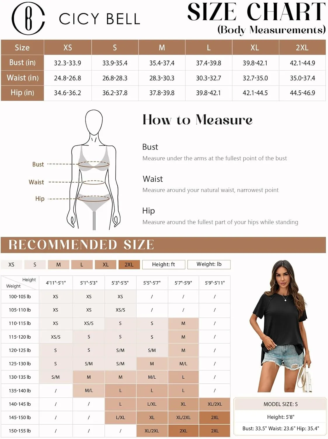 Cicy Bell Womens Short Sleeve Tunic Tops Summer Crew Neck Side Split T Shirts Casual Loose Fit Basic Tees Shirts