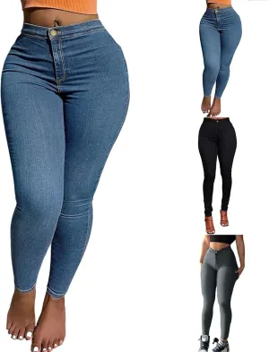 Colombian Jeans for Women Butt Lift Skinny Pull On Jeans Boyfriend High Waisted Tummy Control Jeggings with Pockets