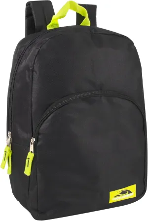 Color Block Backpacks for School Boys and Girls, 15 Inch Two Tone Backpack for Classroom, Work, Travel for Kids and Adults