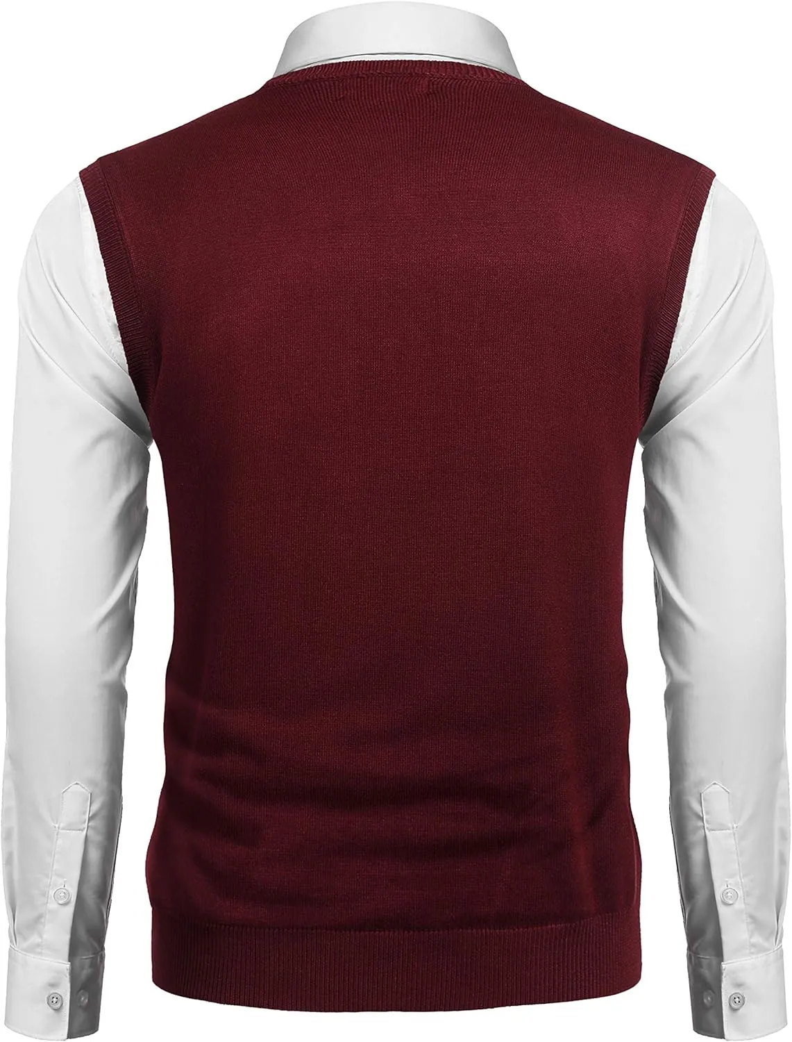 COOFANDY Men's Sleeveless V Neck Pullover Sweater Slim Fit Casual Argyle Sweater Vest