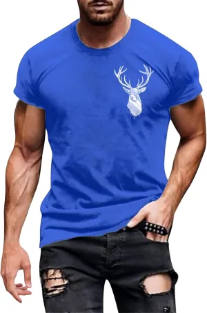 Crewneck Vintage T Shirts for Men Slim Fit Short Sleeve 2025 Trendy Summer Graphic Tees Hip Hop Hipster Streetwear