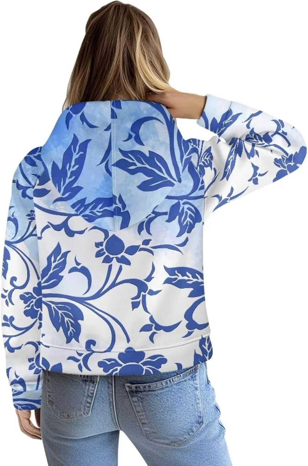 Cropped Hoodies Women Fall Winter Sweatshirt with Kangaroo Pocket Half Zip Hoodies Sweater Jacket Coat, S-2XL