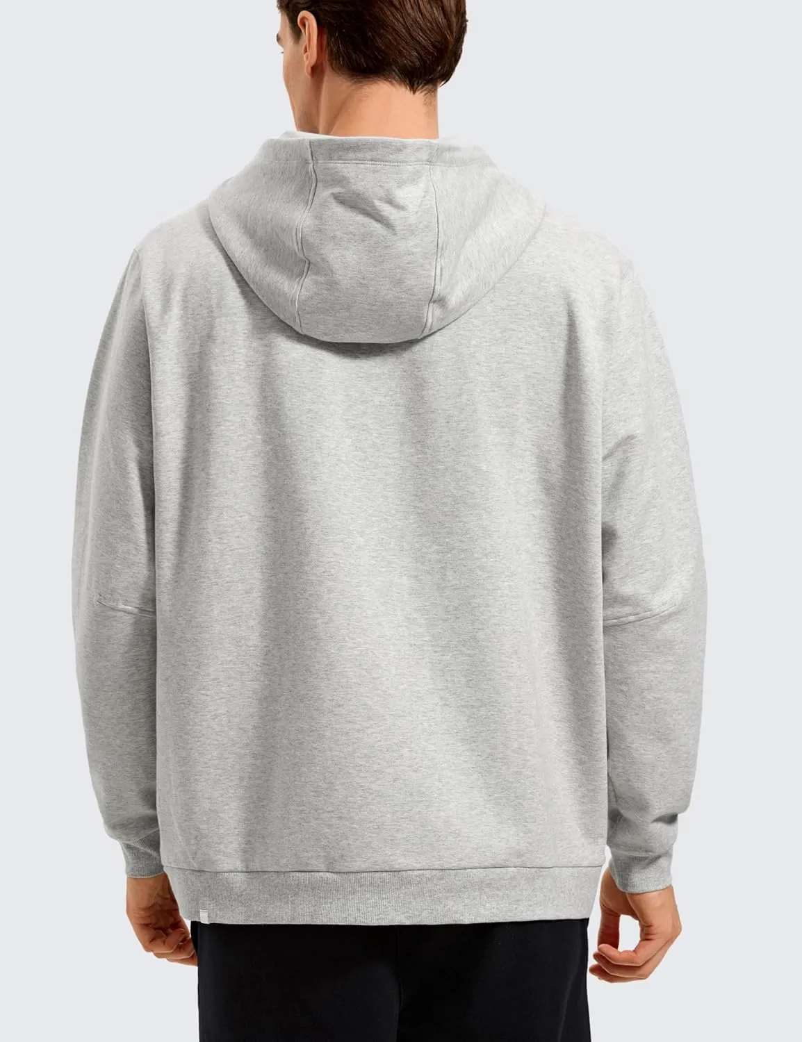 CRZ YOGA Mens Fleece Hoodies Basic Casual Hooded Sweatshirts Long Sleeve Pullover Workout Tops with Pocket