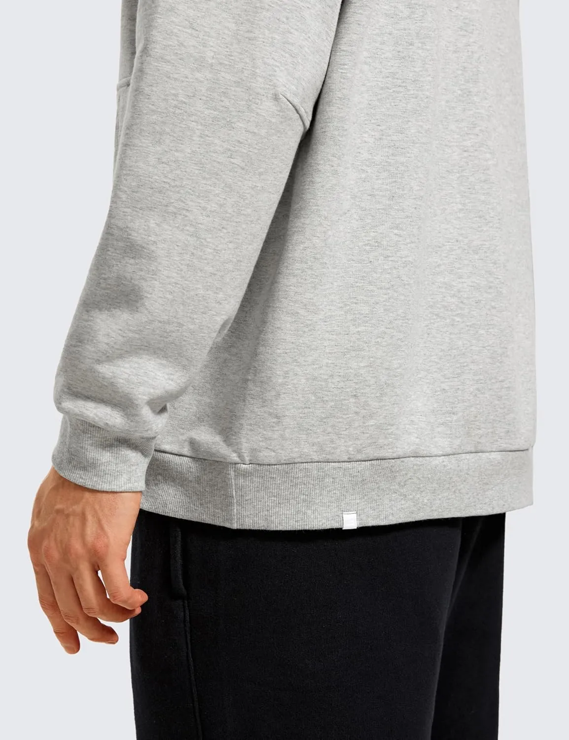CRZ YOGA Mens Fleece Hoodies Basic Casual Hooded Sweatshirts Long Sleeve Pullover Workout Tops with Pocket