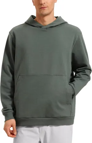 CRZ YOGA Mens Fleece Hoodies Basic Casual Hooded Sweatshirts Long Sleeve Pullover Workout Tops with Pocket