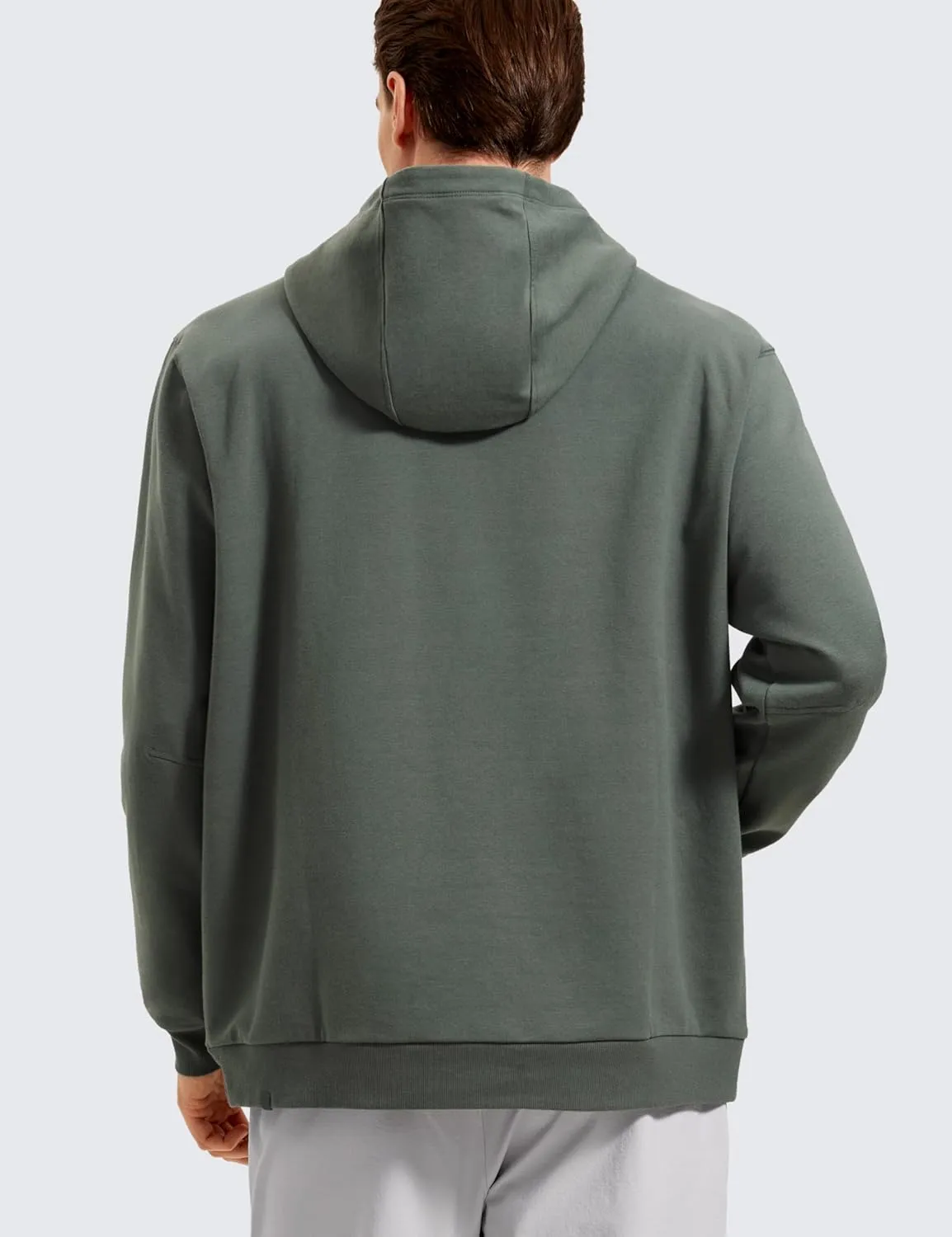 CRZ YOGA Mens Fleece Hoodies Basic Casual Hooded Sweatshirts Long Sleeve Pullover Workout Tops with Pocket