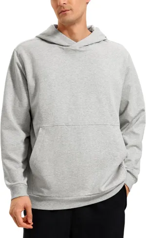 CRZ YOGA Mens Fleece Hoodies Basic Casual Hooded Sweatshirts Long Sleeve Pullover Workout Tops with Pocket