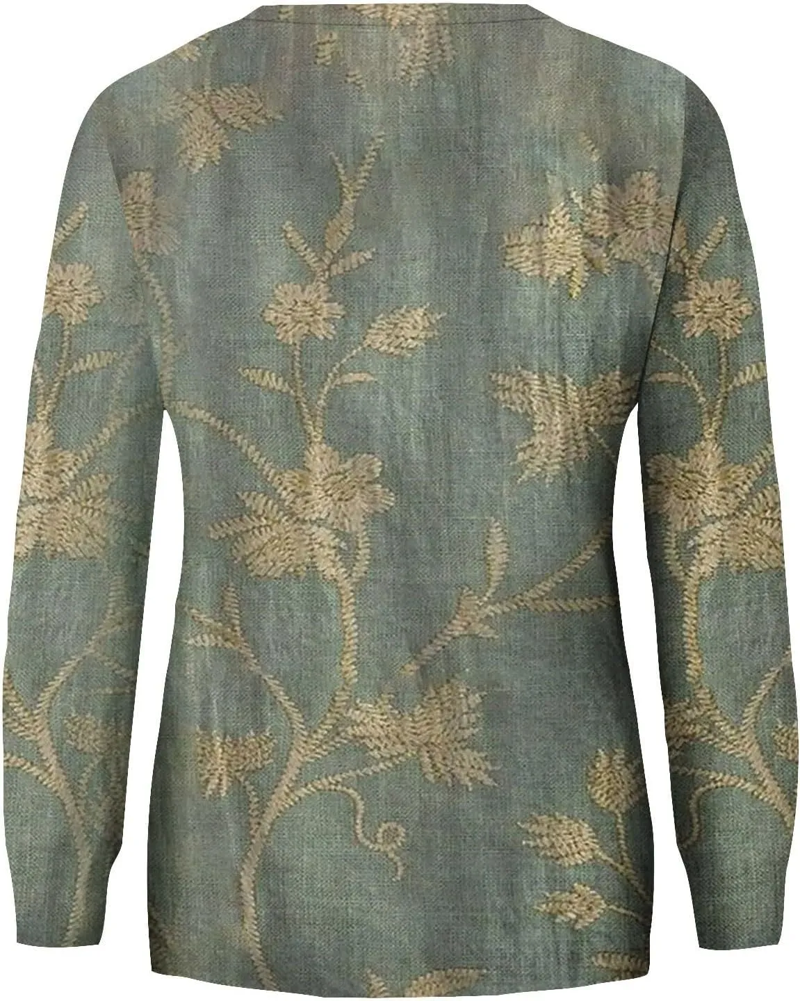Cute Long Sleeve Tops For Women Work Crewneck Tops Fall Stretch Sweatshirts Floral Print T-Shirts Trendy