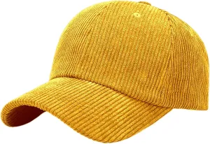 Dad Caps for Men Corduroy Baseball Cap for Men and Women Stylish Casual Sun Hat Versatile Soft Two Tone Baseball