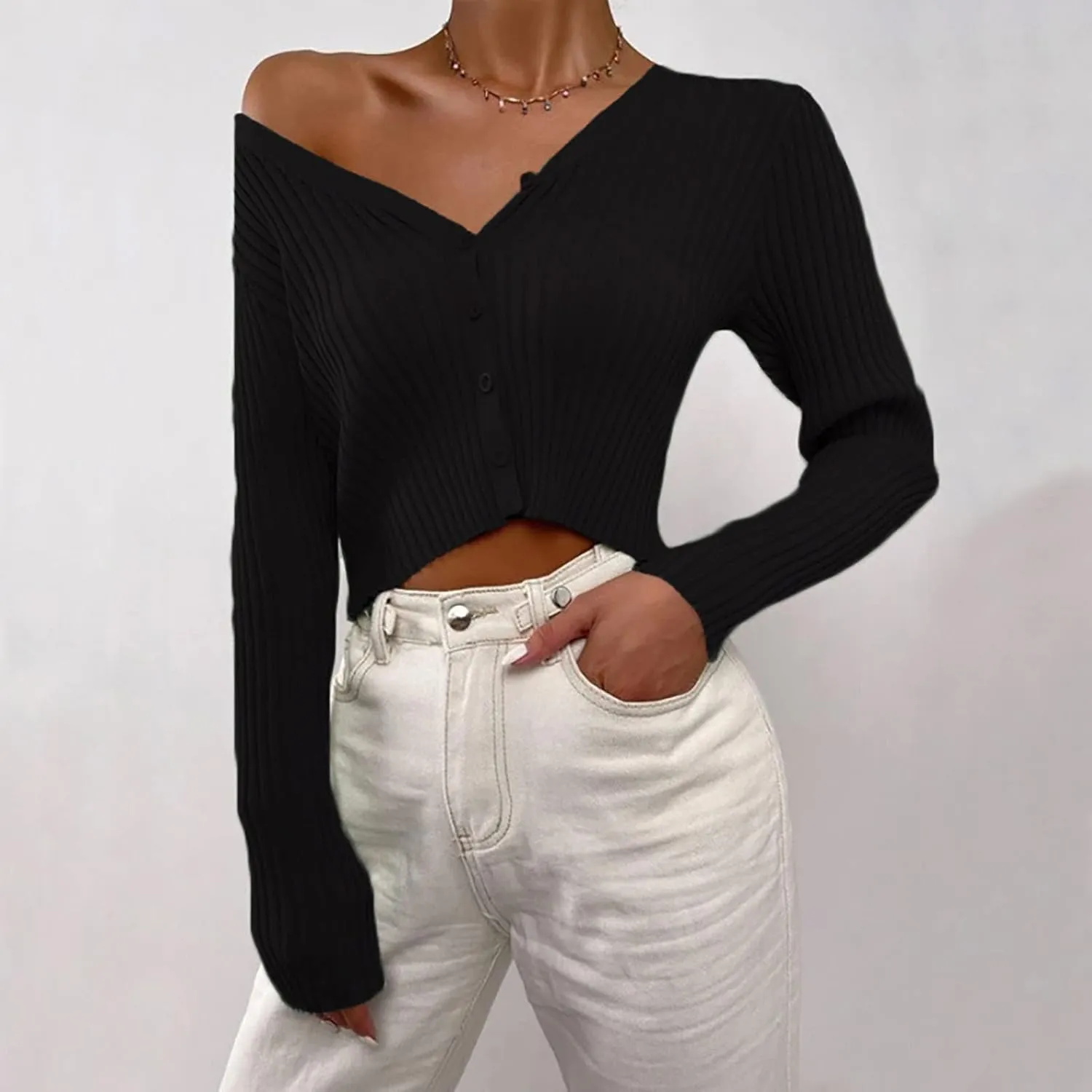 Dark Open Front Cardigan Womens Long Sleeve Open Front Knit Crop Cardigan Sweater Women Fleece Cardigan
