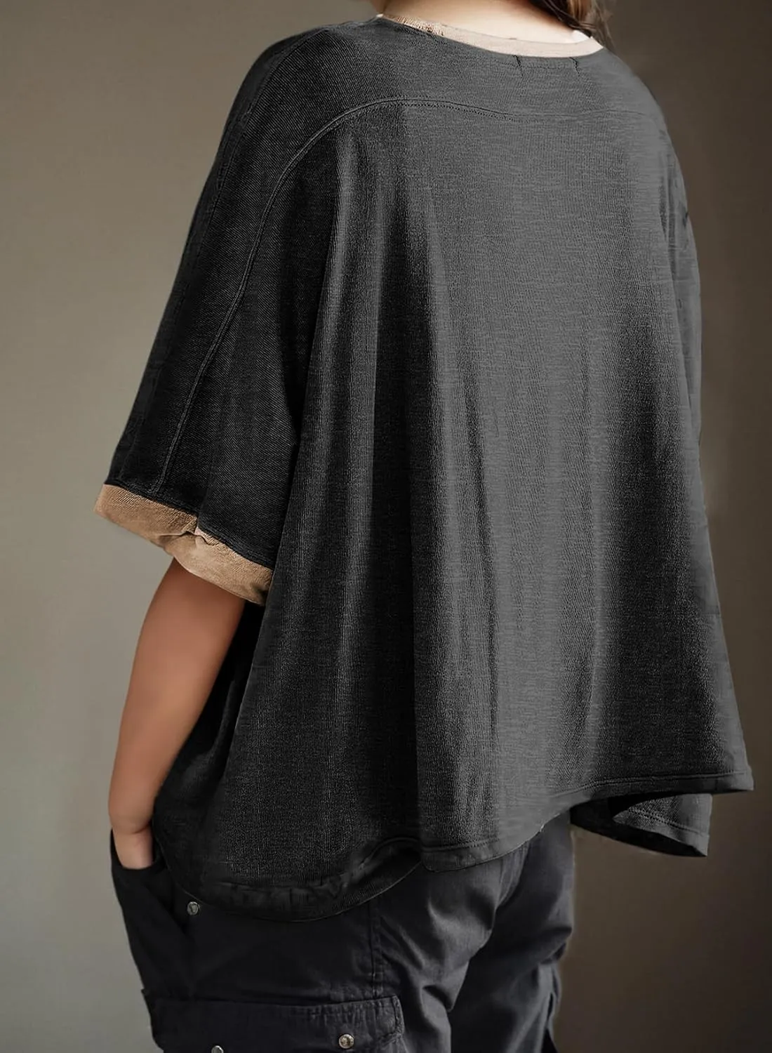 Dokotoo Summer Shirts 2025 Womens Solid T Shirts for Women Loose Oversized Tops Basic Tee