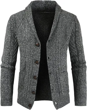 DuDubaby Autumn and Winter Men's Fashion Loose Cardigan Warm Lapel Hooded Jacket Sweater
