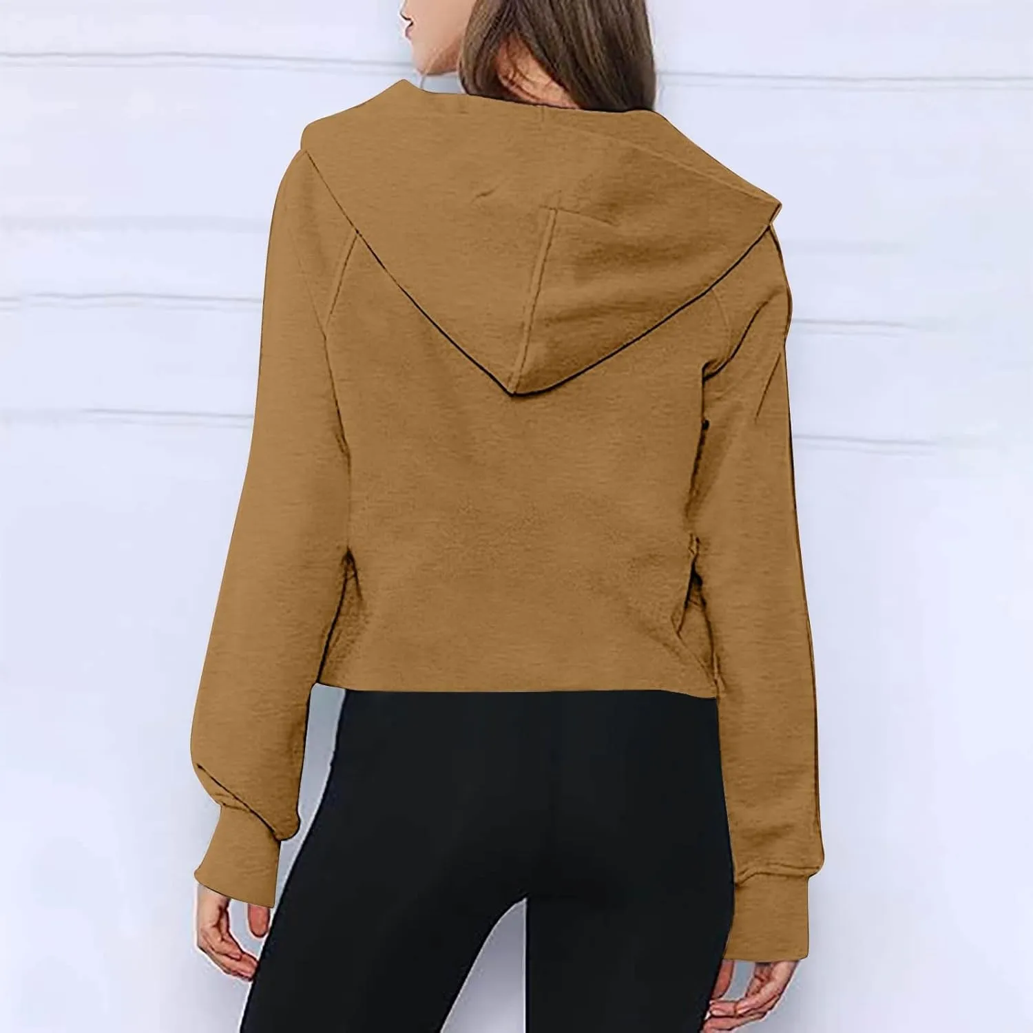 Easy Fall Outfits Womens Sweatshirts Half Zip Cropped Pullover Fleece Quarter Zipper Hoodies Fall Hoodies Jacket