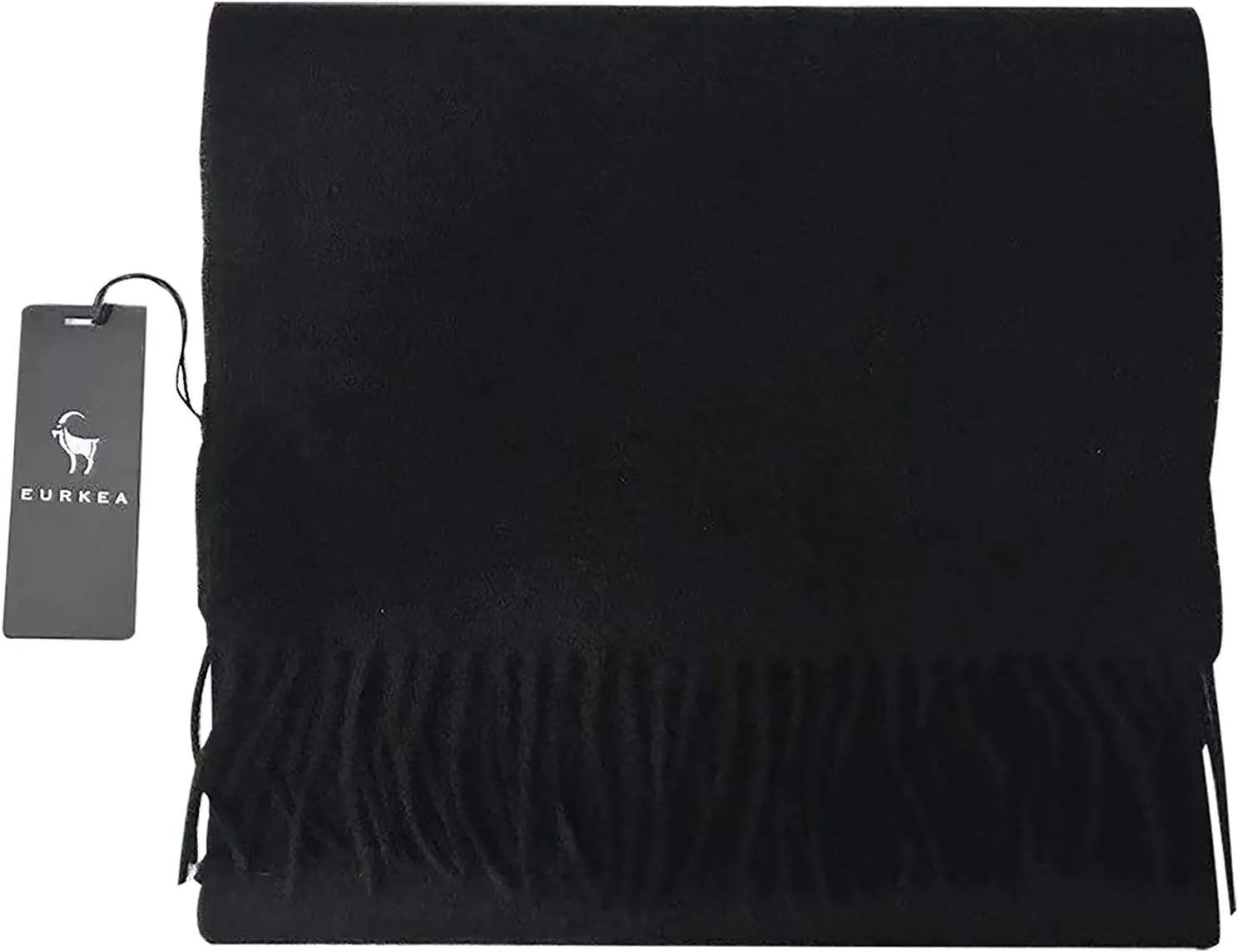 EURKEA 100% Cashmere 2024 Winter Scarf for Women, Fringed Edges, Warm & Soft, Lightweight, Gift Ready, Solid/Plaid/Two-Tone