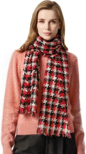 EURKEA 100% Cashmere 2024 Winter Scarf for Women, Fringed Edges, Warm & Soft, Lightweight, Gift Ready, Solid/Plaid/Two-Tone