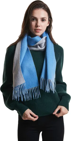 EURKEA 100% Cashmere 2024 Winter Scarf for Women, Fringed Edges, Warm & Soft, Lightweight, Gift Ready, Solid/Plaid/Two-Tone