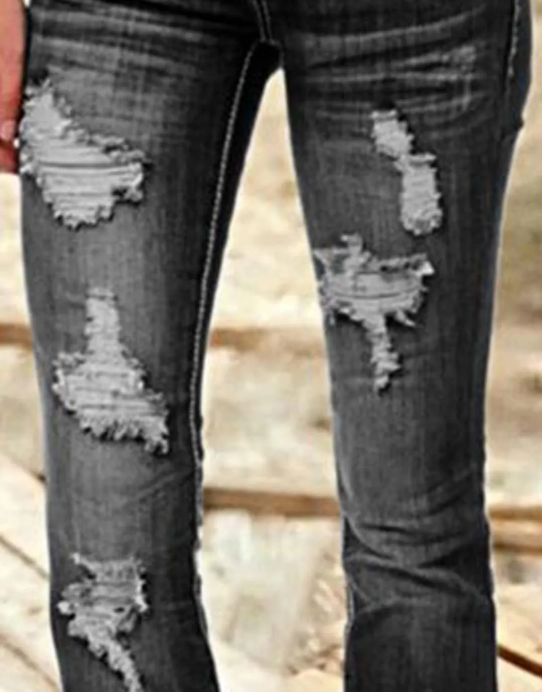 Flamingals Low Rise Ripped Bootcut Wide Leg Jeans for Women Stretchy Denim Pants