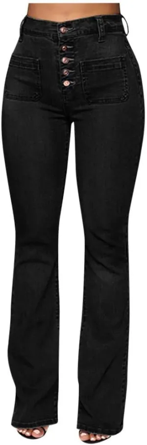 Flare Jeans for Women Plus Size Wide Leg Pant Distressed Washed 70s Fashion Vintage Cowboy Jeans Bootcut Pant