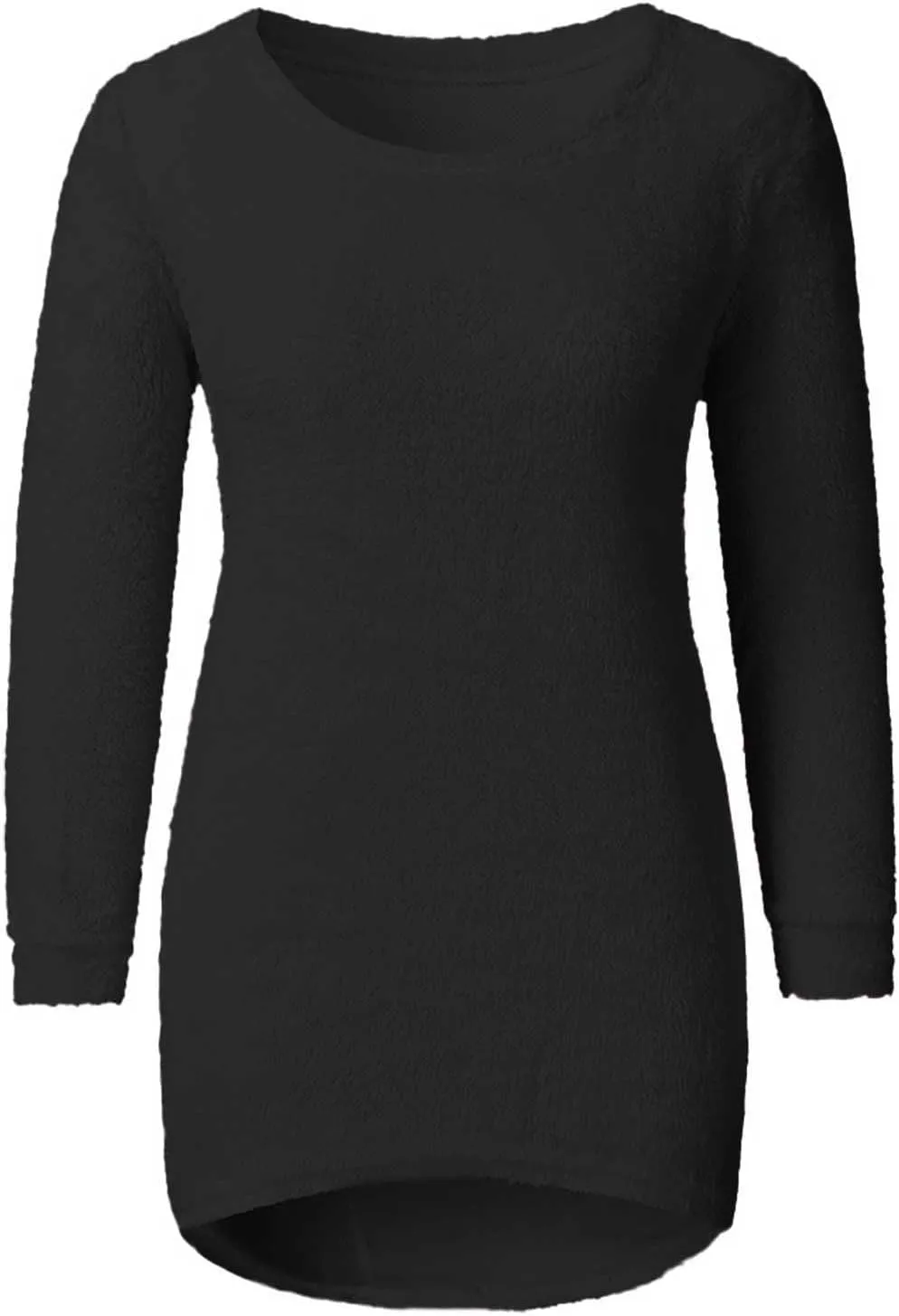 Fleece Fuzzy Sweater for Women 2024 Long Sleeve Pullover Knit Oversized Sweaters Plus Size Casual Warm Long Sweater