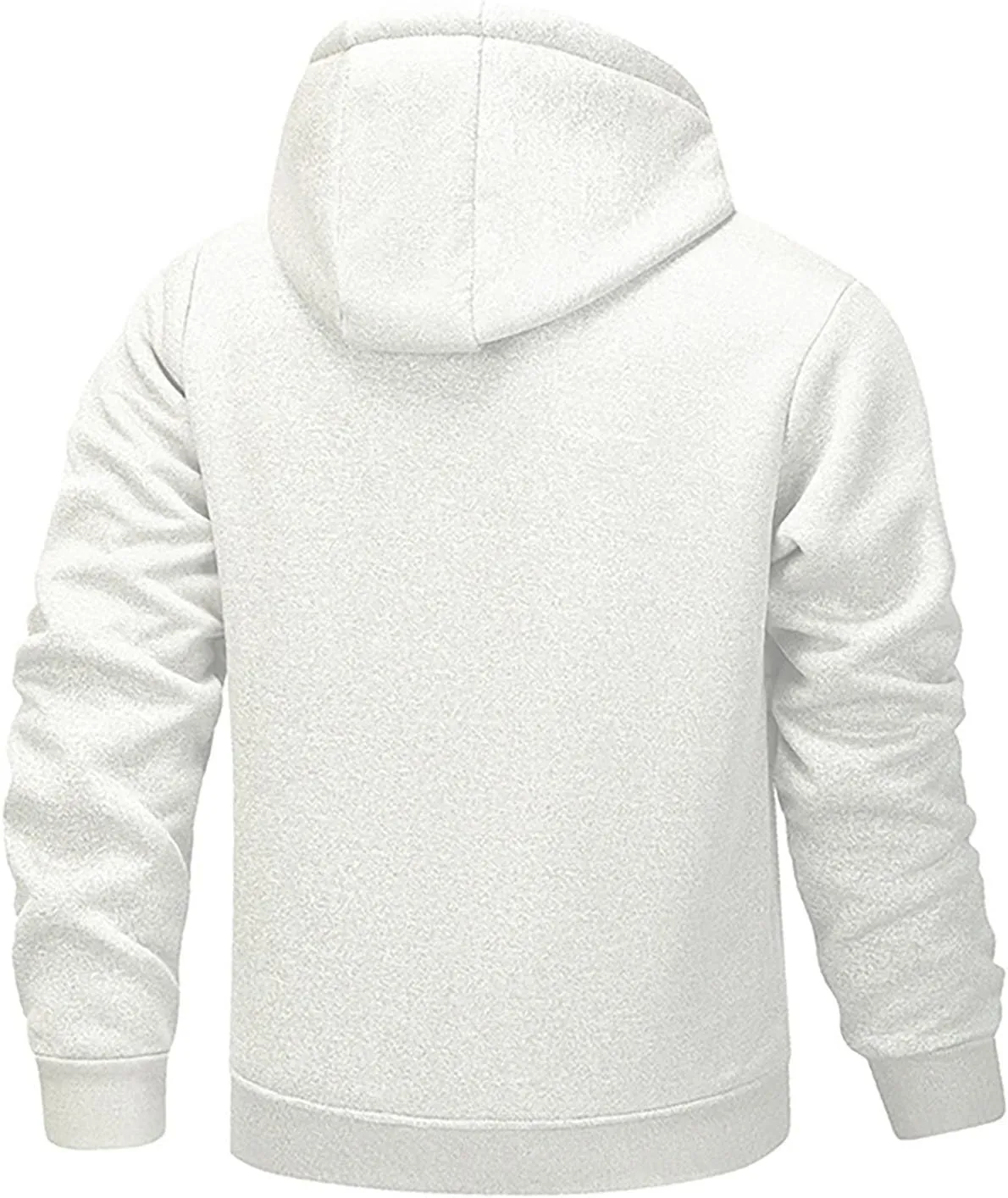 Fleece Jacket Men 2024 Winter Sherpa Lined Jackets Zip Up Hooded Coats Drawstring Thicken Warm Outerwear with Pocket