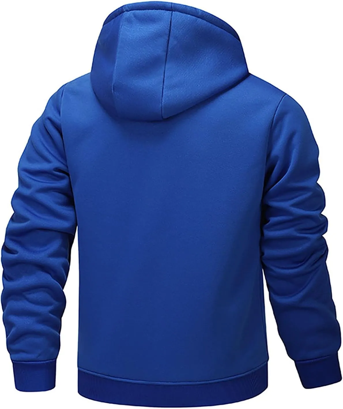 Fleece Jacket Men 2024 Winter Sherpa Lined Jackets Zip Up Hooded Coats Drawstring Thicken Warm Outerwear with Pocket