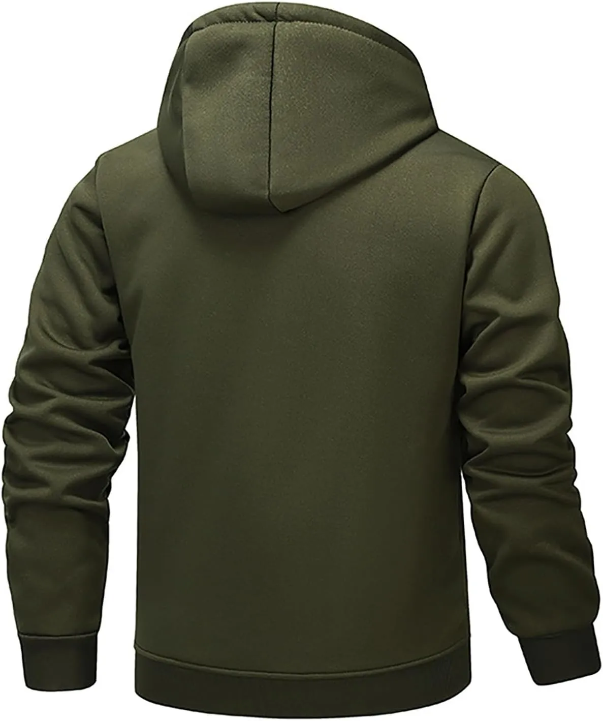 Fleece Jacket Men 2024 Winter Sherpa Lined Jackets Zip Up Hooded Coats Drawstring Thicken Warm Outerwear with Pocket