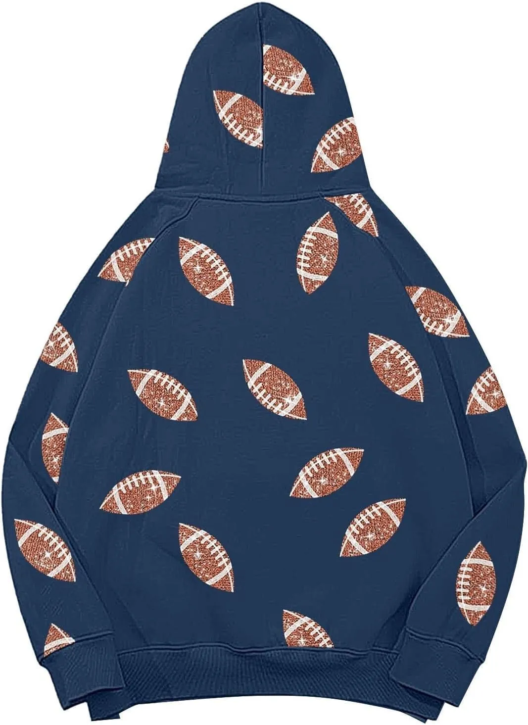 Football Game Day Sweatshirt for Women Fall Graphic Print Pullover Hoodie Casual Long Sleeve Football Mom Shirts