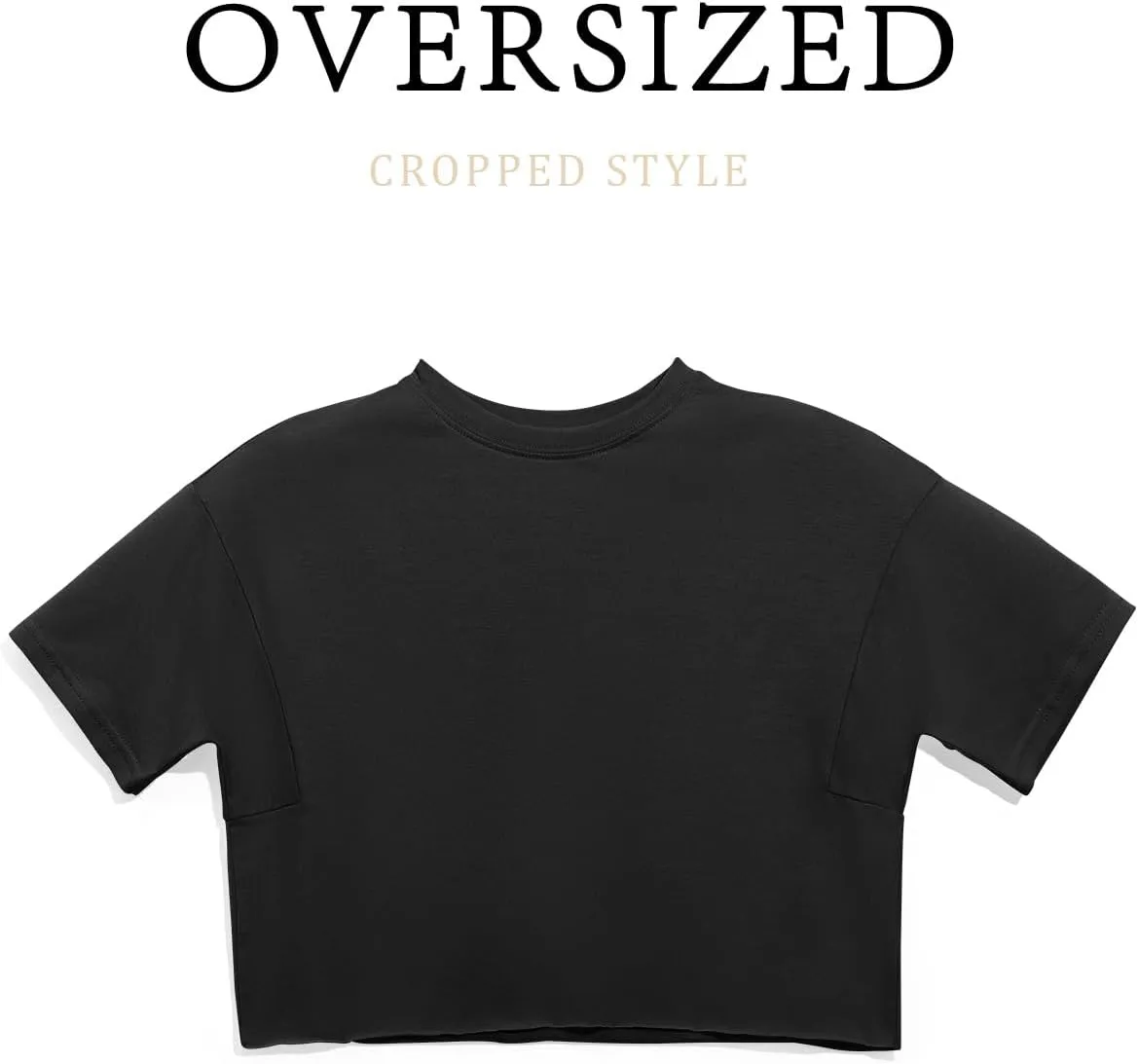 Girls Athletic Oversized Crop Tops Kids Drop Shoulder Short Sleeve T Shirts Workout Tees 5-14 Years