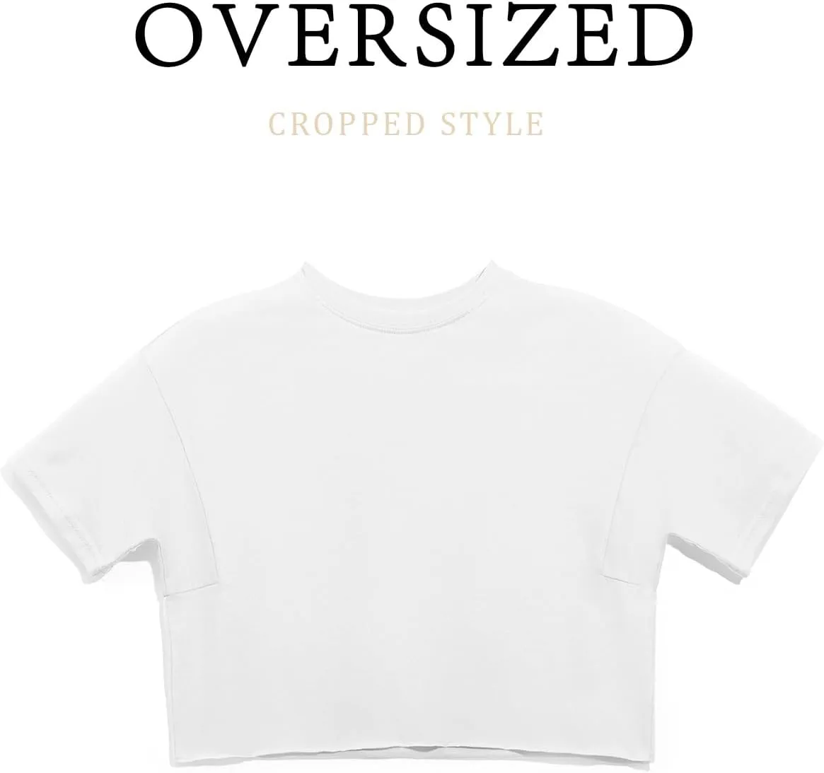 Girls Athletic Oversized Crop Tops Kids Drop Shoulder Short Sleeve T Shirts Workout Tees 5-14 Years