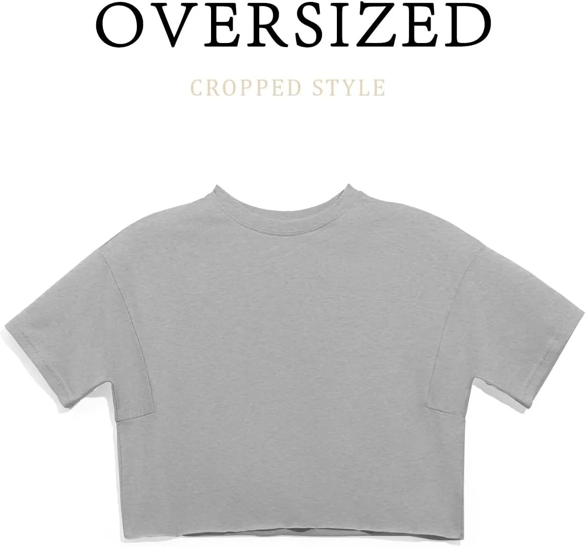 Girls Athletic Oversized Crop Tops Kids Drop Shoulder Short Sleeve T Shirts Workout Tees 5-14 Years