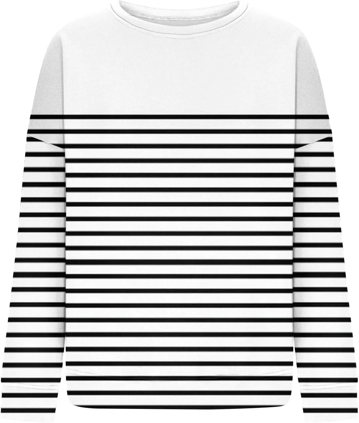 GOFULY Crew Neck Oversized Sweatshirt For Girls Long Sleeve Fall Tops Crop Striped Color Block Sweatshirts Winter Pullover