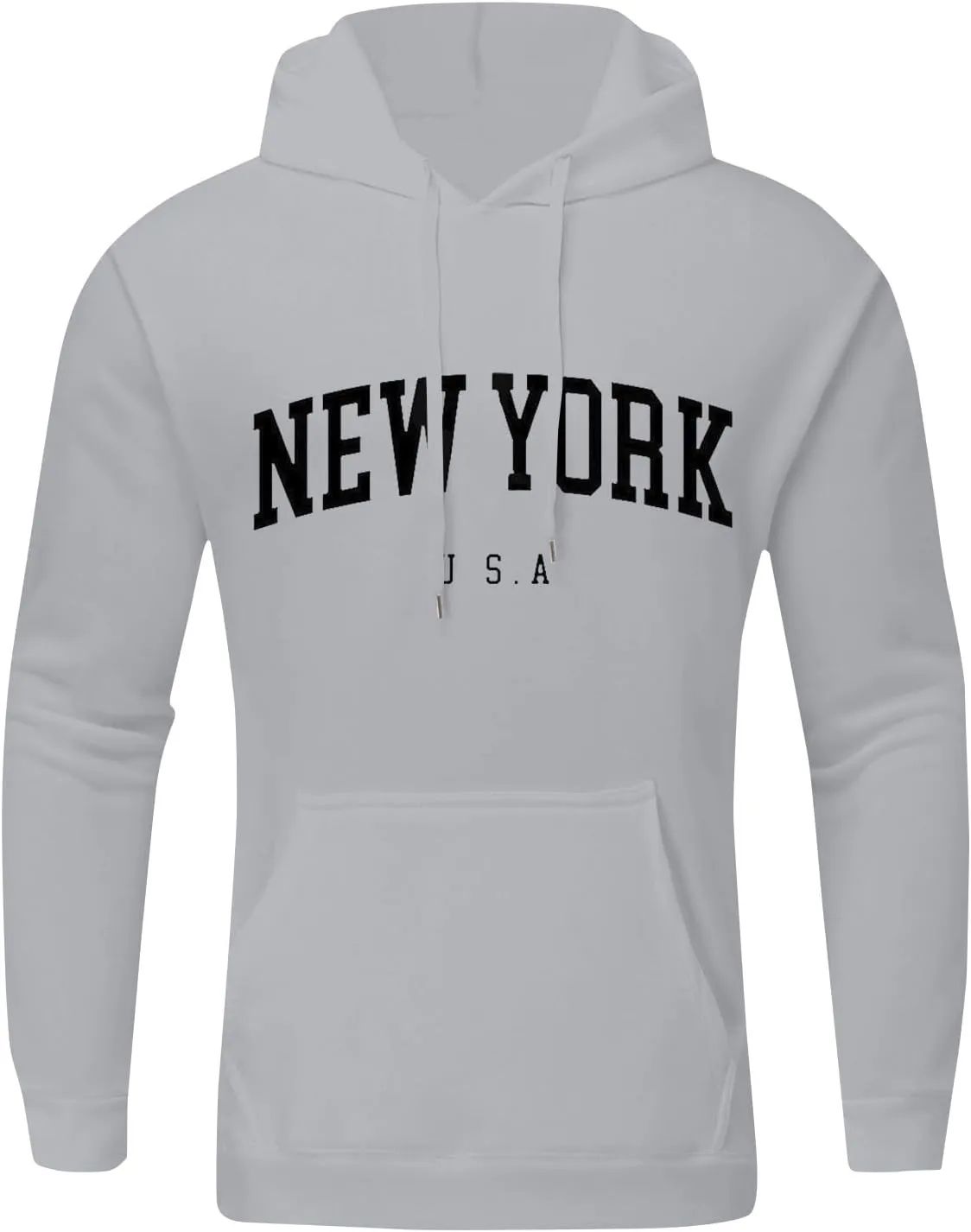 Graphic Hoodies for Men Letter Print Hoodies New York Country Sweatshirt Solid Long Sleeve Y2K Hoodie