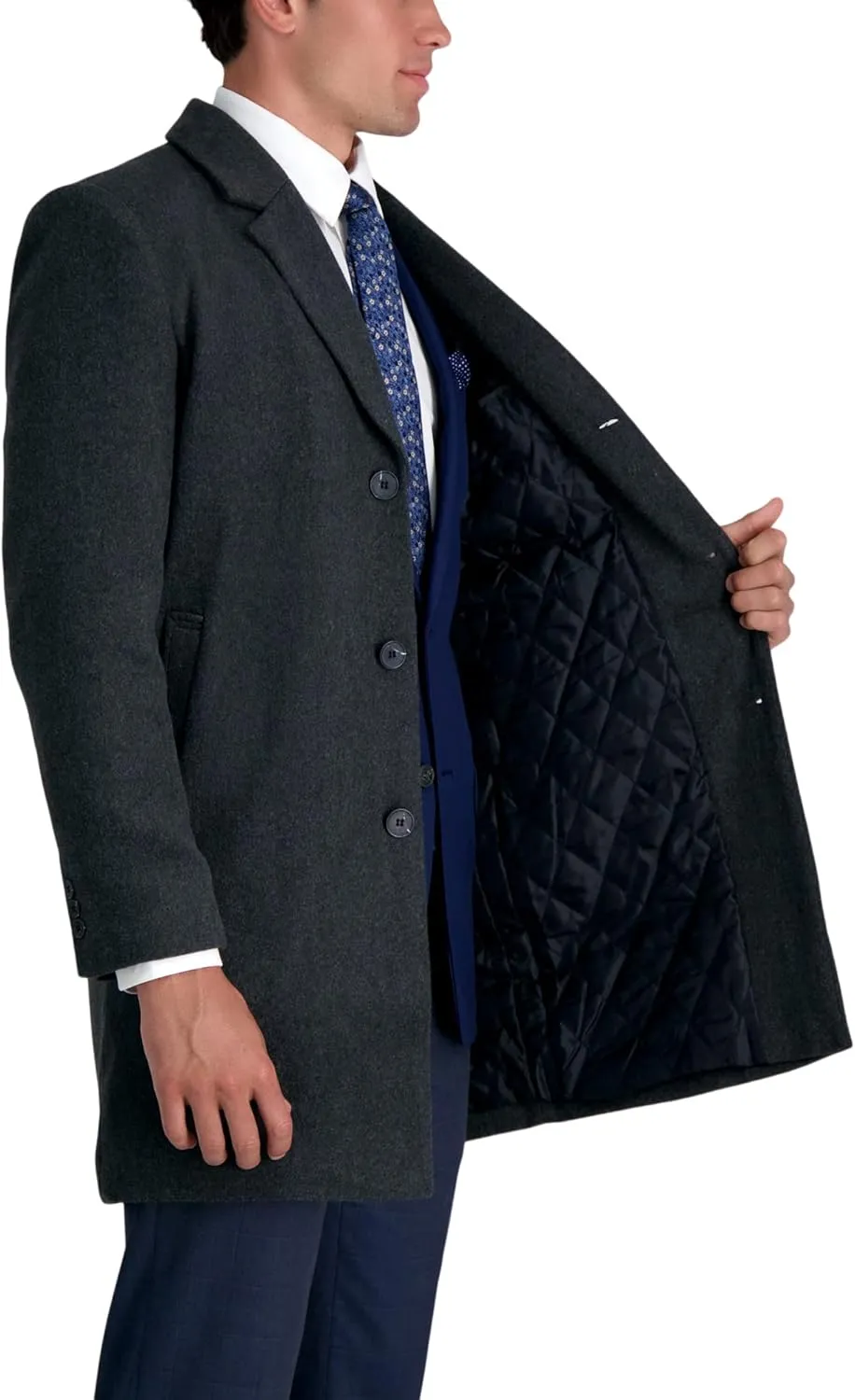 Haggar Men's Brushed Twill Top Coat