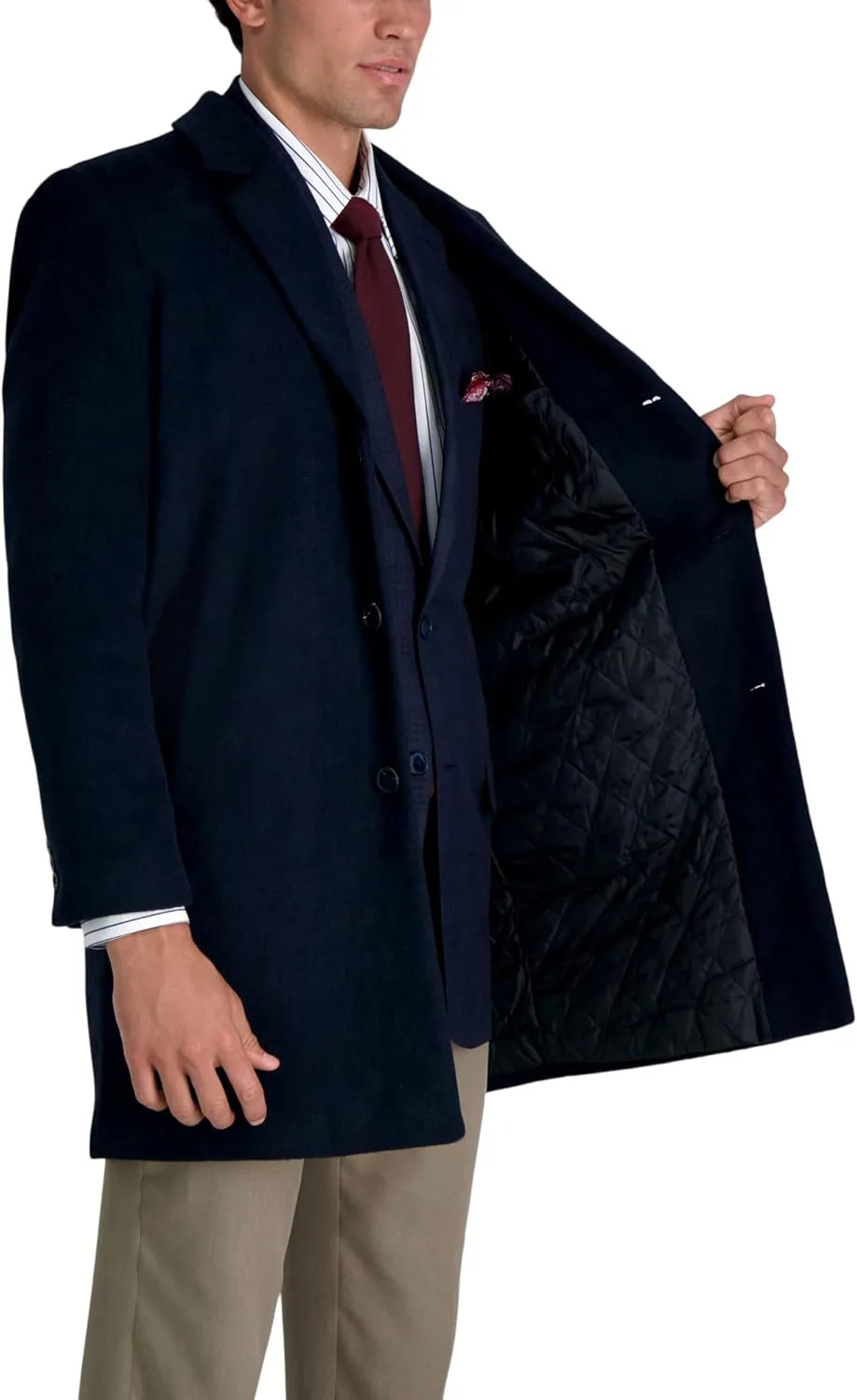 Haggar Men's Brushed Twill Top Coat