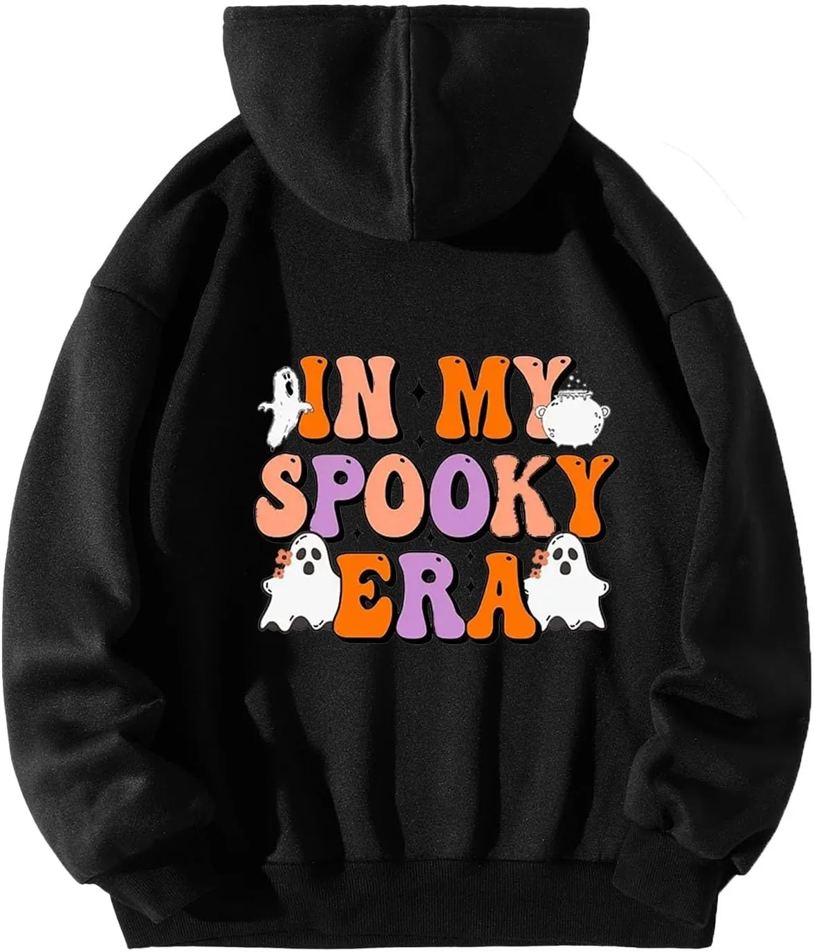 Halloween Hoodies for Teen Girls Spooky Season Letter Print Cute Halloween Sweatshirt Casual Trendy Halloween Clothes