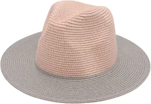 Hat,Fashion Hat Two Tone Panama Hat for Sun Hat Wide Brim Straw Hat Sunscreen Accs for Beach Party
