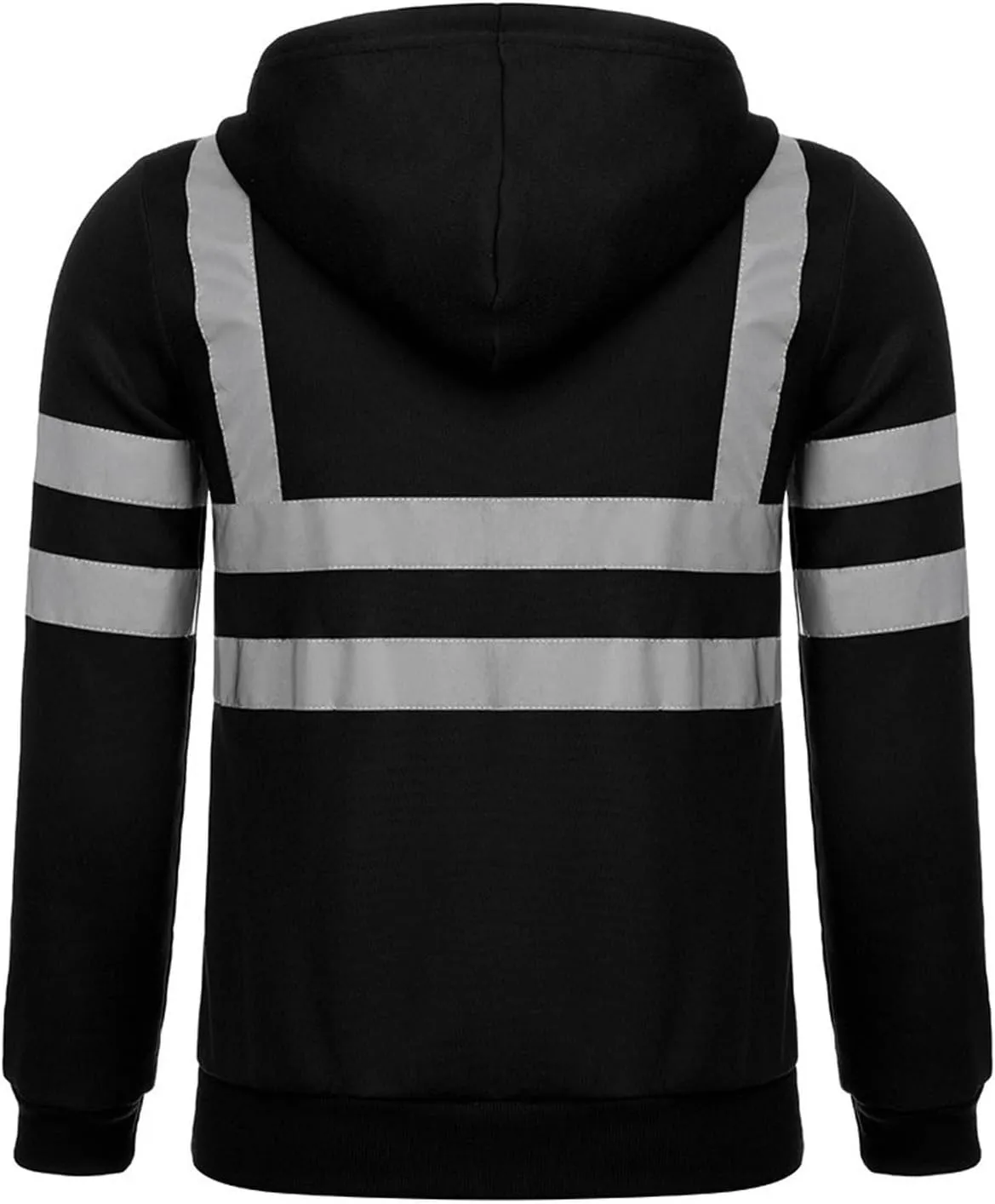 High Visibility Safety Sweatshirt for Men Full Zip Up Hooded Jacket Work Utility Hi-Vis Hoodies Novelty Outwear Top