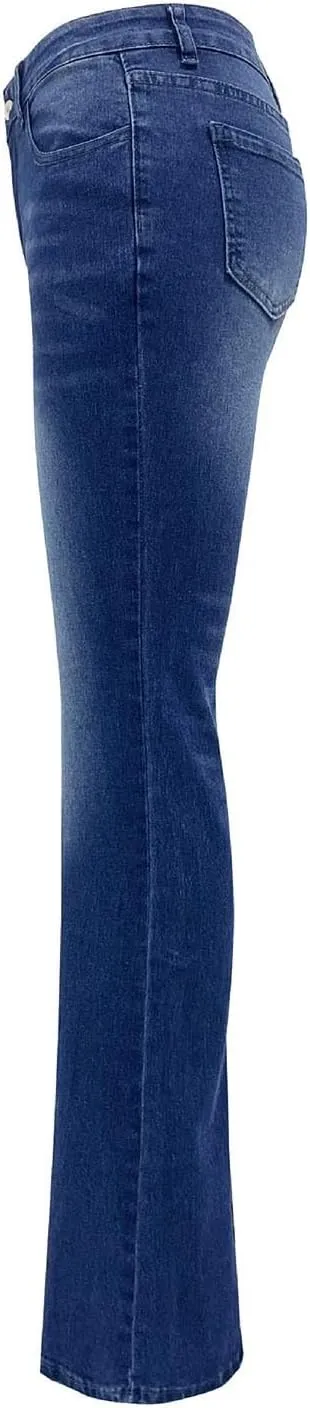 High Waisted Jeans for Women Bell Bottom Stretchy Wide Leg Flare Jeans Business Casual Denim Pants with Pockets