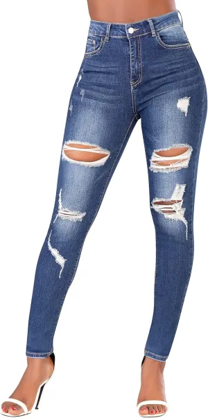 High Waisted Jeans for Women, Trendy Womens Jeans, Skinny Butt Lift Pants for Women with Tummy Control.