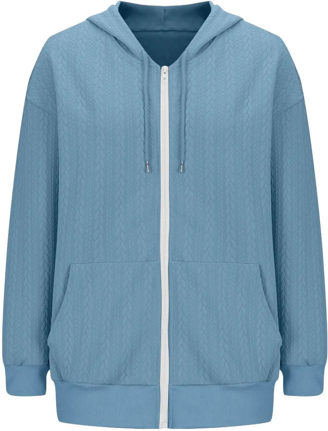 Hoodie Jacket for Women Lounge Baggy Zip Up Oversized Sweatshirt Long Sleeve Drawstring Tops 2024 Fall Winter Outfits