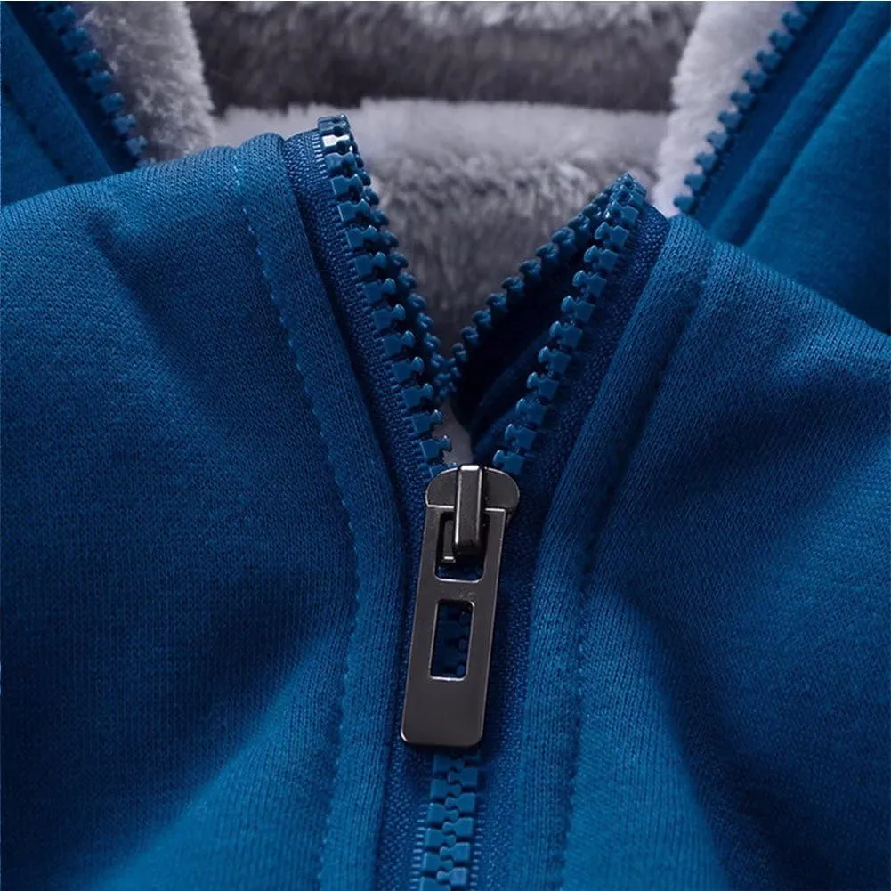 Hoodies for Men Fleece Jackets Winter Pullover Full Zip Warm Thick Workout Coats