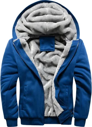 Hoodies for Men Fleece Jackets Winter Pullover Full Zip Warm Thick Workout Coats