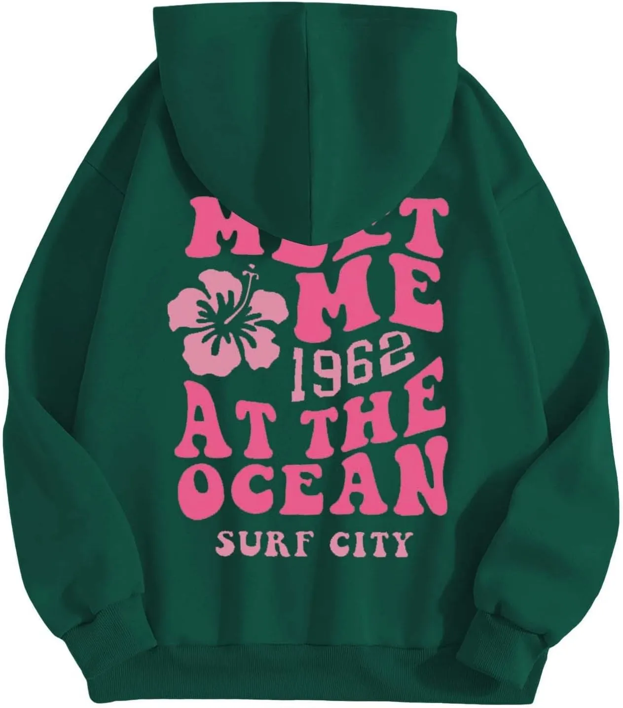 Hoodies for Teen Girls Long Sleeve Letter Preppy Casual Graphic Hoodies Drawstring Pullover Cute Oversized Sweatshirts