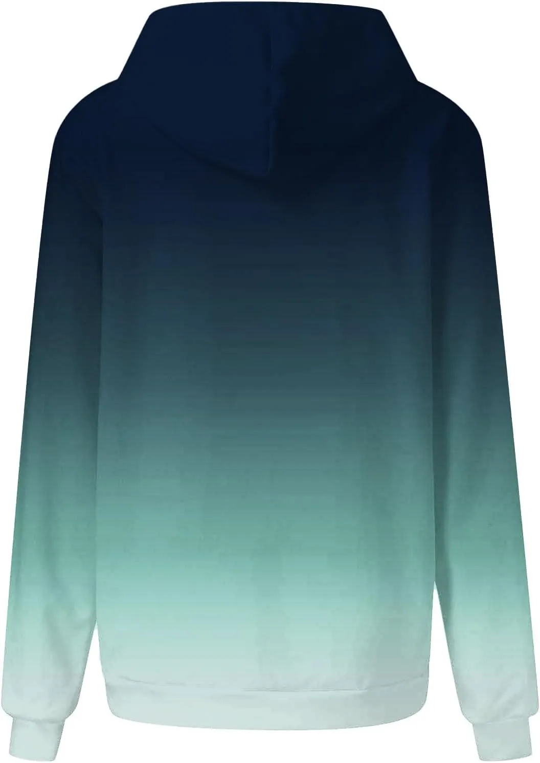 Hoodies For Women Long Sleeve Oversized Sweatshirts Trendy Gradient Graphic Print Sweatshirt with Pocket