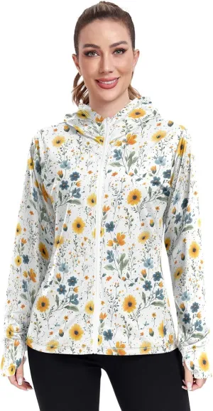 Hoodies Woman with Thumb Holes Cooling Shirt UPF 50  Protection Gym People Sweatshirt for Hiking Outdoor